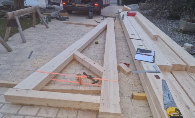 Fabrication de deux demi fermes 