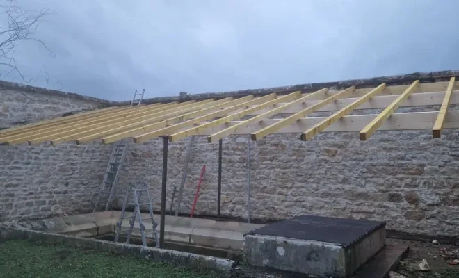 Rénovation d'un toit monopant pour le lavoir à Dammartin-Marpain, Dole, Richard Bois & Toit